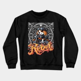 Biker Pup - Beagle Leather Jacket Motorcycle Rebel Crewneck Sweatshirt